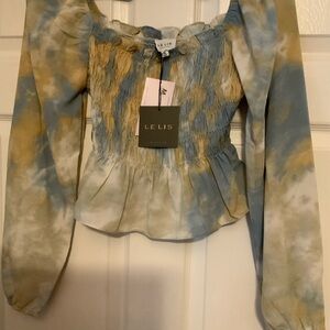 Le Lis Multicolor Tie-Dye Blouse
